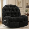 Fauteuil inclinable électrique surdimensionné avec base pivotante et télécommande - Cadre en métal robuste, rembourrage en chenille doux, ports USB (2), poche de rangement - Fauteuil inclinable ergonomique pour adultes, home cinéma, bureau - Assemblage facile requis, confortable, coussin moelleux, confort de qualité supérieure, confortable, amoureux du cinéma