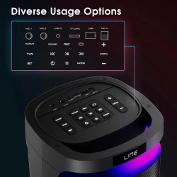 Machine à Karaoké Double Micros avec 2 Subwoofers de 6,5" - Basses Puissantes, Effet Écho, Éclairage RGB pour Maison/Fêtes/Événements - Compatible Smartphones/Tablettes/Ordinateurs Portables - Connexion Plug-and-Play, Système Sonore Fiable, Design Élégant, Haut-parleur Renforcé en Basse, Idéal pour les Amateurs de Musique