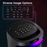 Machine à Karaoké Double Micros avec 2 Subwoofers de 6,5" - Basses Puissantes, Effet Écho, Éclairage RGB pour Maison/Fêtes/Événements - Compatible Smartphones/Tablettes/Ordinateurs Portables - Connexion Plug-and-Play, Système Sonore Fiable, Design Élégant, Haut-parleur Renforcé en Basse, Idéal pour les Amateurs de Musique